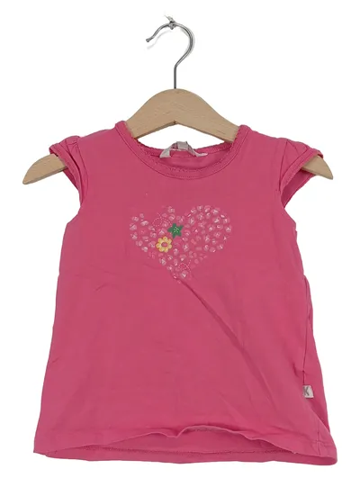 KANZ Baby T-Shirt Mädchen Gr. 80 Pink Herz Blumen Kurzarm