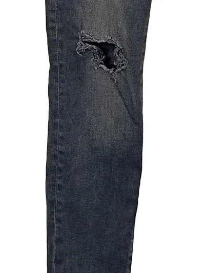 Denim Co Damen Destroyed Jeans Skinny Grau Gr. 36/S Ripped Knee