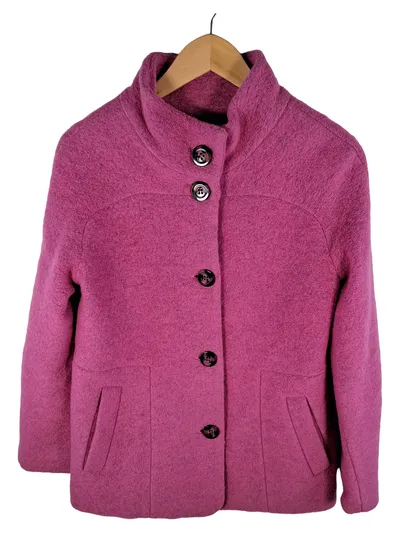 CIVAS Damen Winterjacke Kurzmantel Wolle Stehkragen Pink Gr. 32/XXS