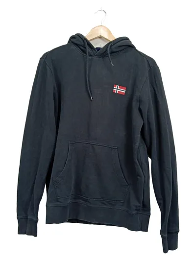 Napapijri Herren Kapuzenpullover Hoodie Grau Größe S Norwegen Flag