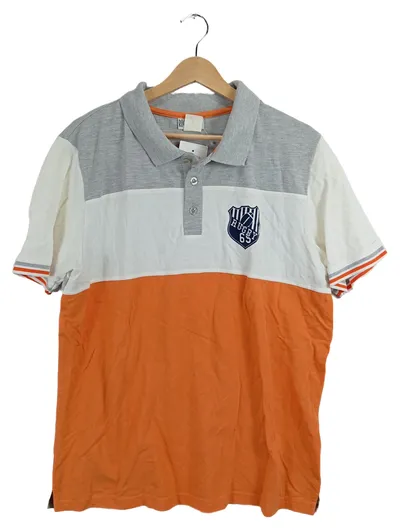 Roger Kent Herren Poloshirt Gr. 52/XL Mehrfarbig Streifen Baumwolle Kurzarm