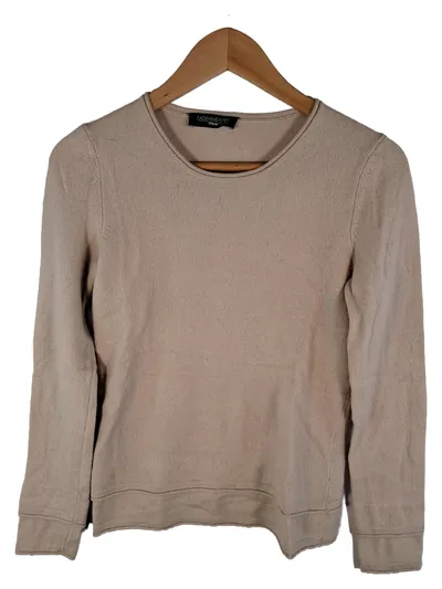 Fadenmeister Berlin Kaschmir Pullover Damen Beige Gr. 36/S Langarm Klassisch