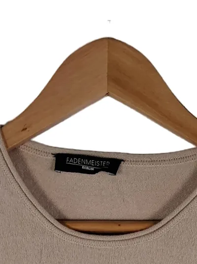 Fadenmeister Berlin Kaschmir Pullover Damen Beige Gr. 36/S Langarm Klassisch