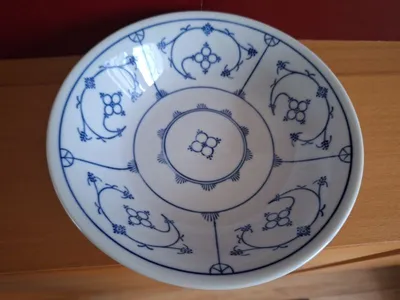 Jäger Eisenberg Dessertschüssel Indisch Blau Porzellan 21cm DDR Vintage