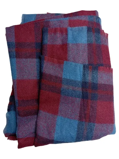 s.Oliver Schal Kariert Rot Blau 206x72cm Polyester Viskose Damen