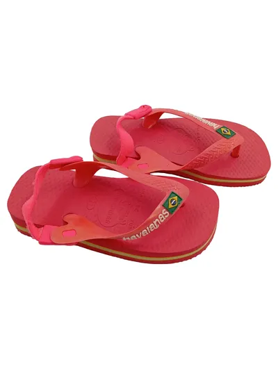 Havaianas Baby Brasil Logo Sandalen Kinder Gr. 23 Pink Zehentrenner