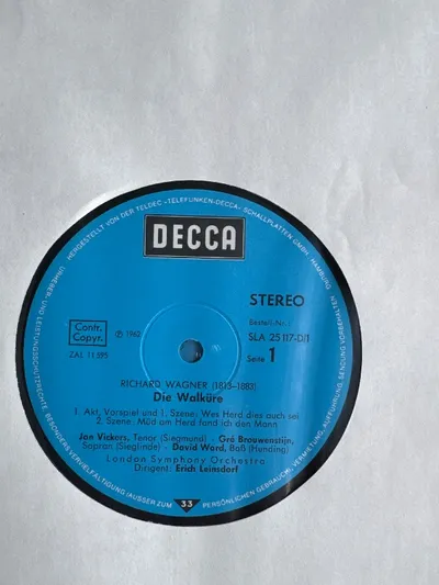 DECCA Richard Wagner Die Walküre 1. Akt Vinyl LP Erich Leinsdorf LSO