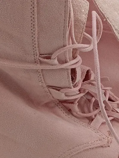 Bestelle Damen Sneaker Wedges Rosa Gr. 40 Keilabsatz Schnürung