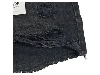 Terranova Damen Jeans Shorts Destroyed Look Schwarz Gr. 38 W27