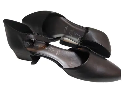 Tamaris Damen Pumps Leder Schwarz Riemchen Gr. 40 Klassisch Elegant