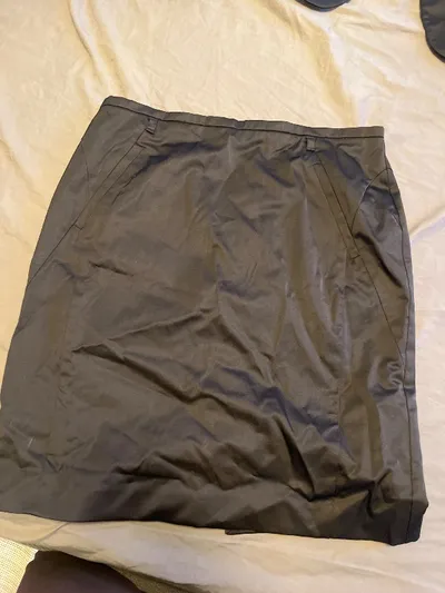 Comma Damen Bleistiftrock Gr. 38 Grau Business Büro Pencil Skirt