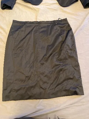 Comma Damen Bleistiftrock Gr. 38 Grau Business Büro Pencil Skirt 3