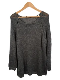 Bexleys Woman Damen Strickpullover Grau XXL Lochmuster Langarm 1