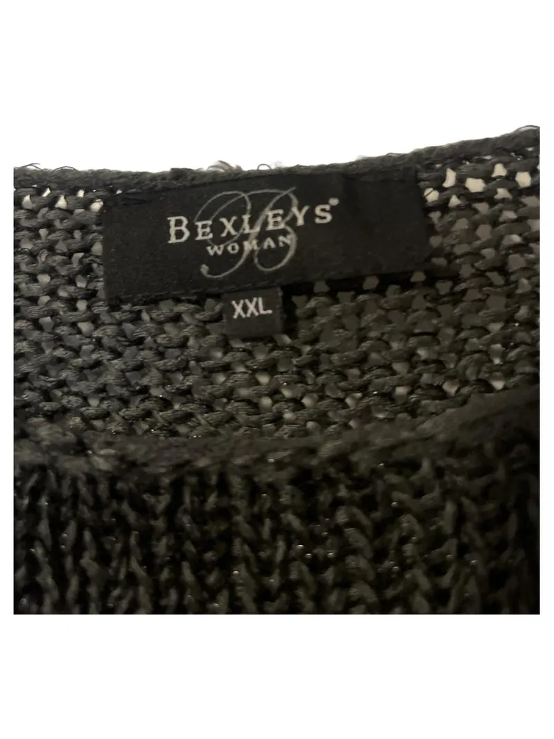 Bexleys Woman Damen Strickpullover Grau XXL Lochmuster Langarm 3