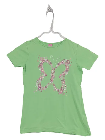Dopo Dopo Girls T-Shirt Mädchen Gr. 128 Grün Schmetterling Blumen