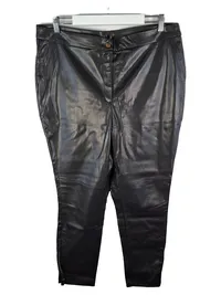 Alba Moda Skinny Lederhose Damen 48 Schwarz Kunstleder Elegant Party 1