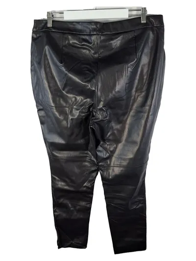 Alba Moda Skinny Lederhose Damen 48 Schwarz Kunstleder Elegant Party