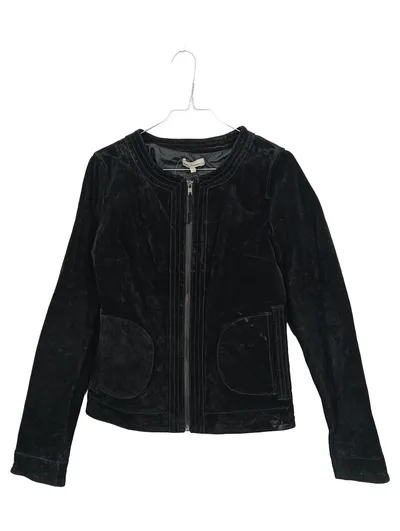In Extenso Damen Lederjacke Wildleder Schwarz Gr. S 36 Reißverschluss