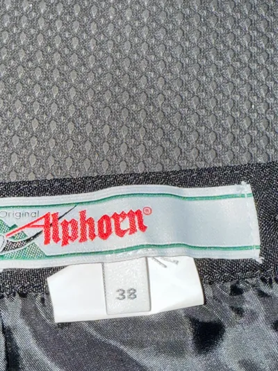 Alphorn Damen Faltenrock Schwarz Gr. 38 Klassisch Midi Polyester