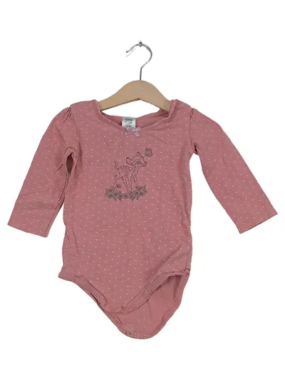 Disney Baby Body Bambi Mädchen Gr. 74/80 Rosa Langarm Punkte