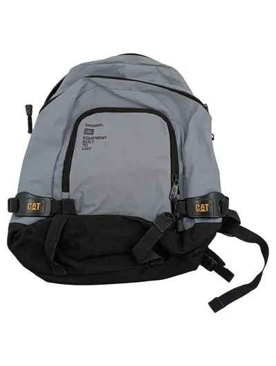 CAT Rucksack Grau Groß Logo-Print Polyester Outdoor Herren Alltag 45cm