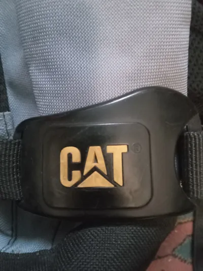 CAT Rucksack Grau Groß Logo-Print Polyester Outdoor Herren Alltag 45cm