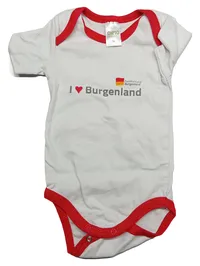 DIMO Organic Baby Body I Love Burgenland Gr. 74 Weiß Rot 1