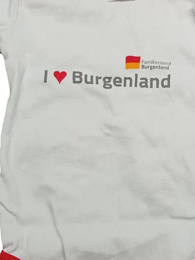 DIMO Organic Baby Body I Love Burgenland Gr. 74 Weiß Rot