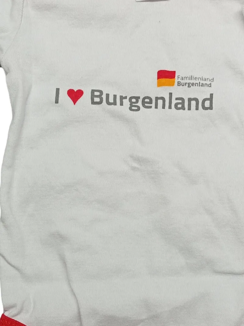 DIMO Organic Baby Body I Love Burgenland Gr. 74 Weiß Rot 2