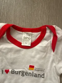 DIMO Organic Baby Body I Love Burgenland Gr. 74 Weiß Rot 5