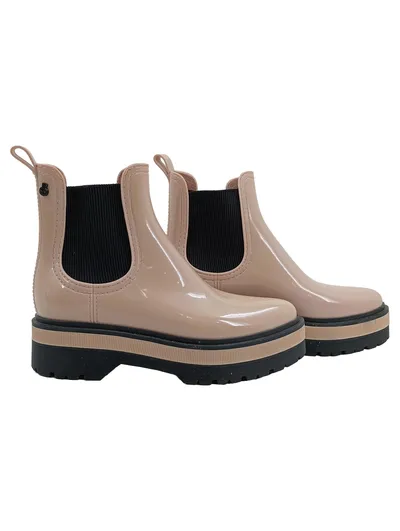 Lemon Jelly Chelsea Gummistiefel Damen Gr. 38 Beige Slip-On PVC