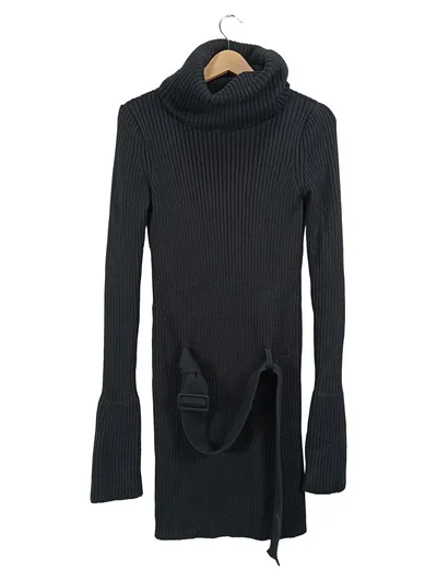 Comptoir des Cotonniers Strickkleid Damen M Schwarz Rollkragen Wolle
