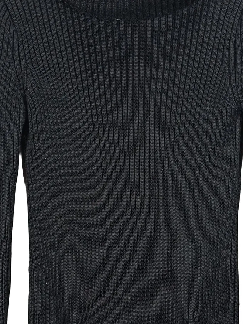Comptoir des Cotonniers Strickkleid Damen M Schwarz Rollkragen Wolle 3