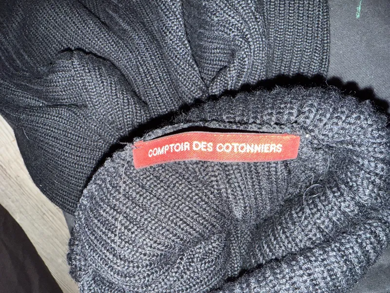 Comptoir des Cotonniers Strickkleid Damen M Schwarz Rollkragen Wolle 4