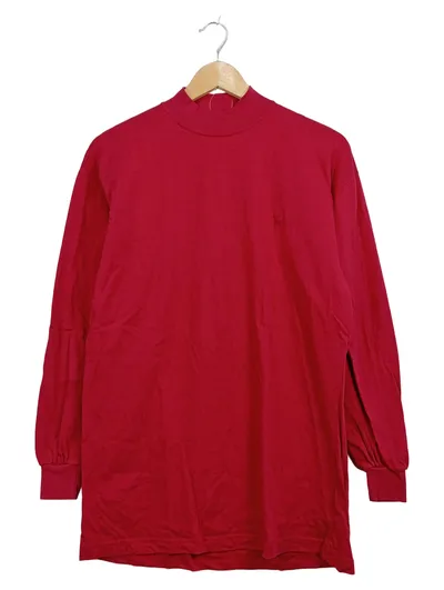 Daniel Hechter Langarmshirt Herren Gr. M Rot Mockneck Basic Baumwolle