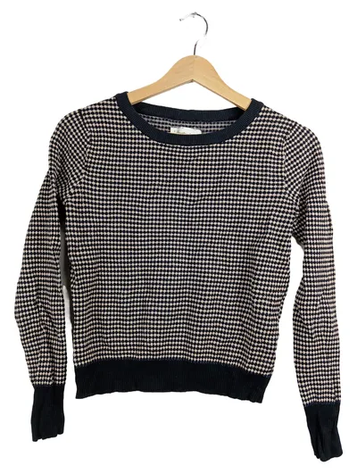Mexx Damen Pullover Gr. 42, XL Schwarz Hahnentrittmuster Viskose