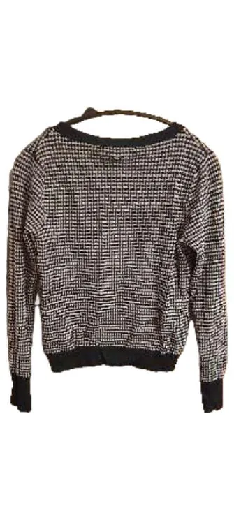 Mexx Damen Pullover Gr. 42, XL Schwarz Hahnentrittmuster Viskose