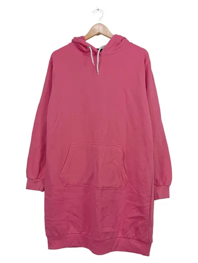 TESSENTIALS Hoodie Kleid Damen XL Pink Sweatkleid Kapuze Casual