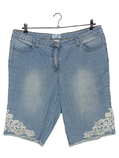 Angel of Style Damen Jeans Shorts Bermuda Spitze Gr. 48 Blau