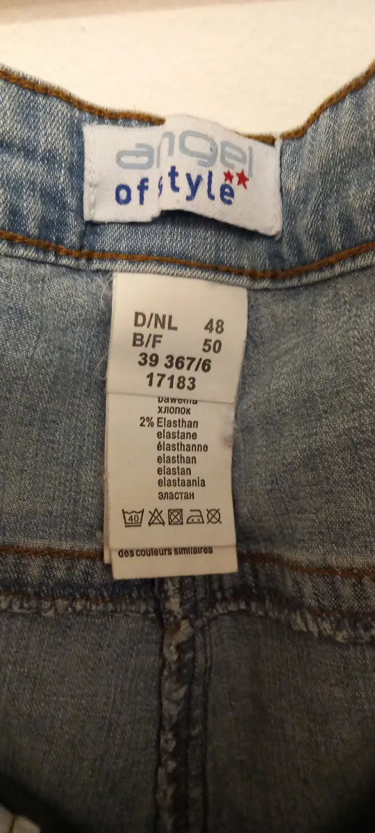 Angel of Style Damen Jeans Shorts Bermuda Spitze Gr. 48 Blau 5