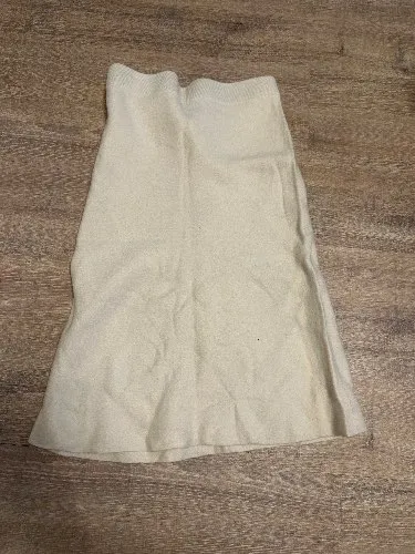 Hallhuber Damen A-Linienrock Merinowolle Beige Gr. XL 42