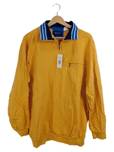 Babista Herren Pullover Troyer Gr. 52/XL Gelb Baumwolle Reißverschluss