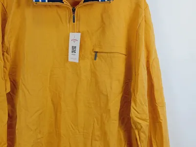 Babista Herren Pullover Troyer Gr. 52/XL Gelb Baumwolle Reißverschluss