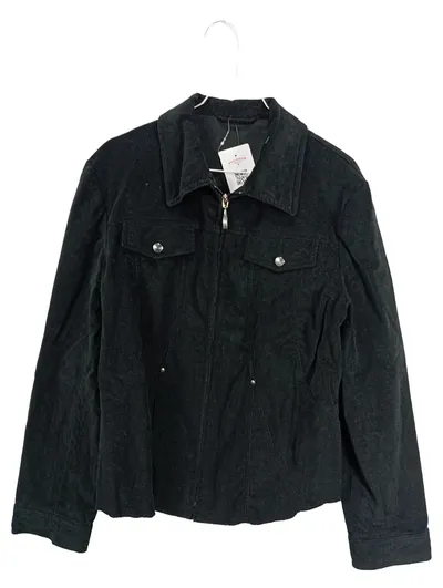 TUZZI Damen Jacke Gr. 42 Schwarz Baumwolle Reißverschluss Casual