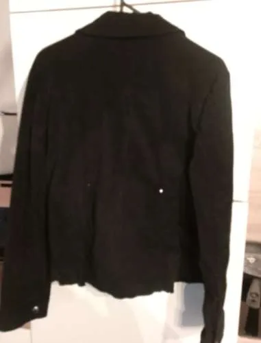 TUZZI Damen Jacke Gr. 42 Schwarz Baumwolle Reißverschluss Casual