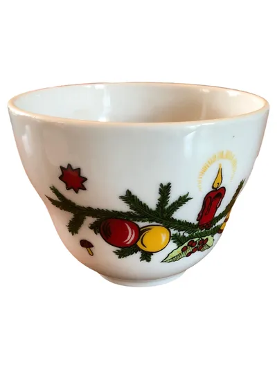 Tirschenreuth Bavaria Porzellan Weihnachtsschale Schälchen Kerze Tannenzweig