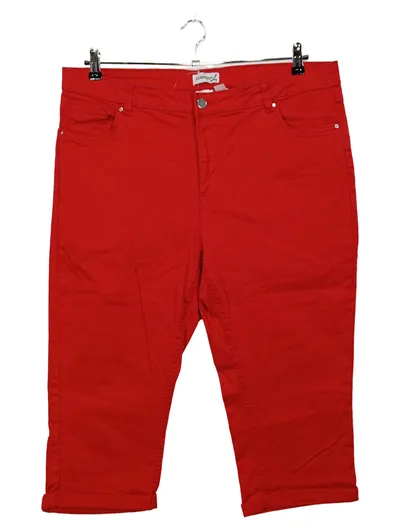 Collection L Damen Capri Hose Rot Gr. 48 Baumwolle Stoffhose