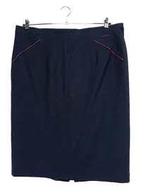 BASLER Bleistiftrock Damen Gr. 48 Dunkelblau Pink Paspel Business 1