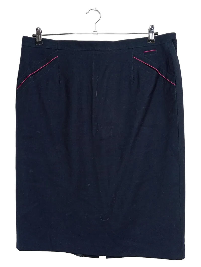 BASLER Bleistiftrock Damen Gr. 48 Dunkelblau Pink Paspel Business 1
