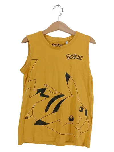 Pokémon Pikachu Kinder Tanktop Shirt Gr. 122 Gelb Ärmellos